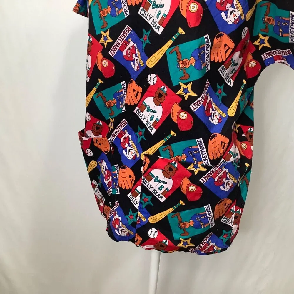 Womans Cotton Scrub‎ Size M Billy Bear Mickey Moose Reggie Rabbit xmas
